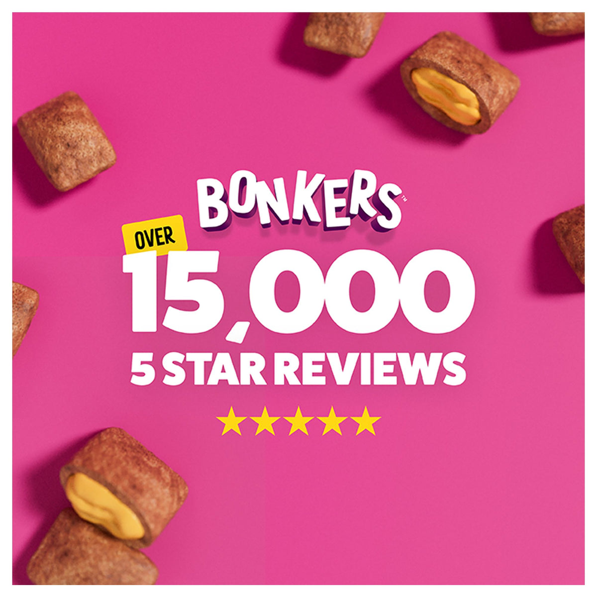 Bonkers™ Crunchy Cat Treats - Catnip, Chick 'N' Cheddar