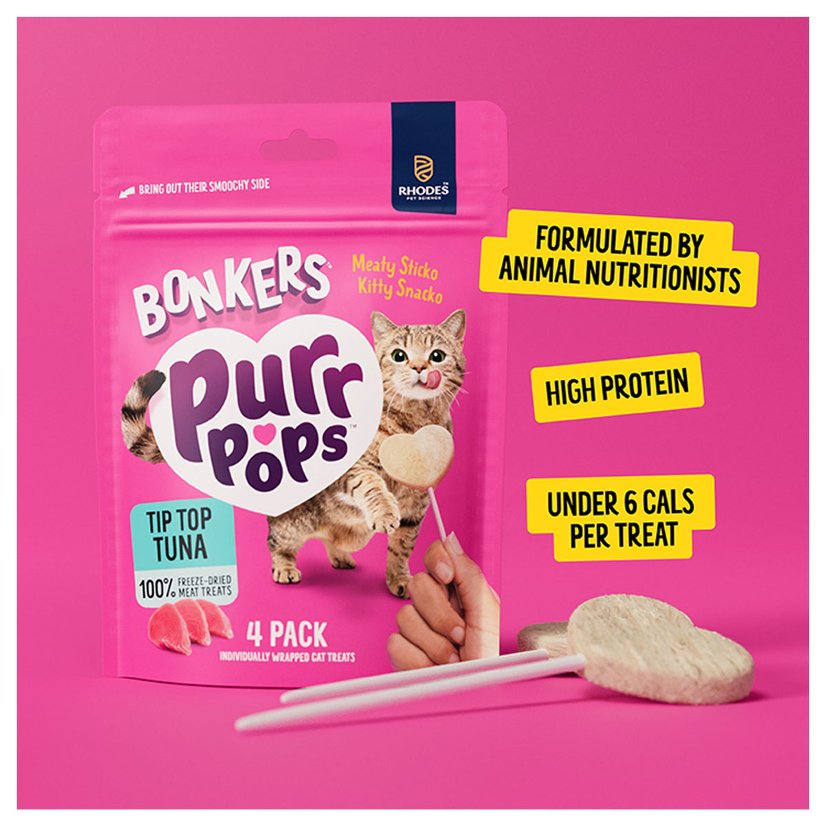 Bonkers Purr Pops Lickable Cat Treats - Variety Pack, Catnip & Chicken
