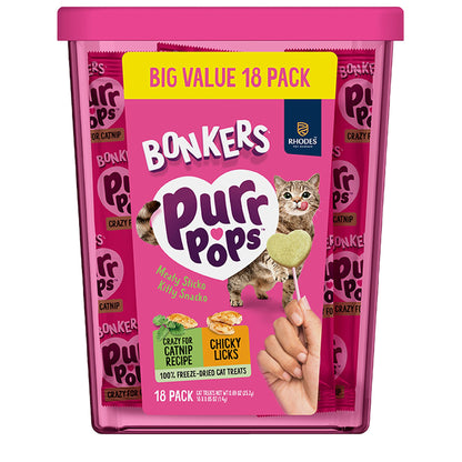 Bonkers Purr Pops Lickable Cat Treats - Variety Pack, Salmon & Tuna