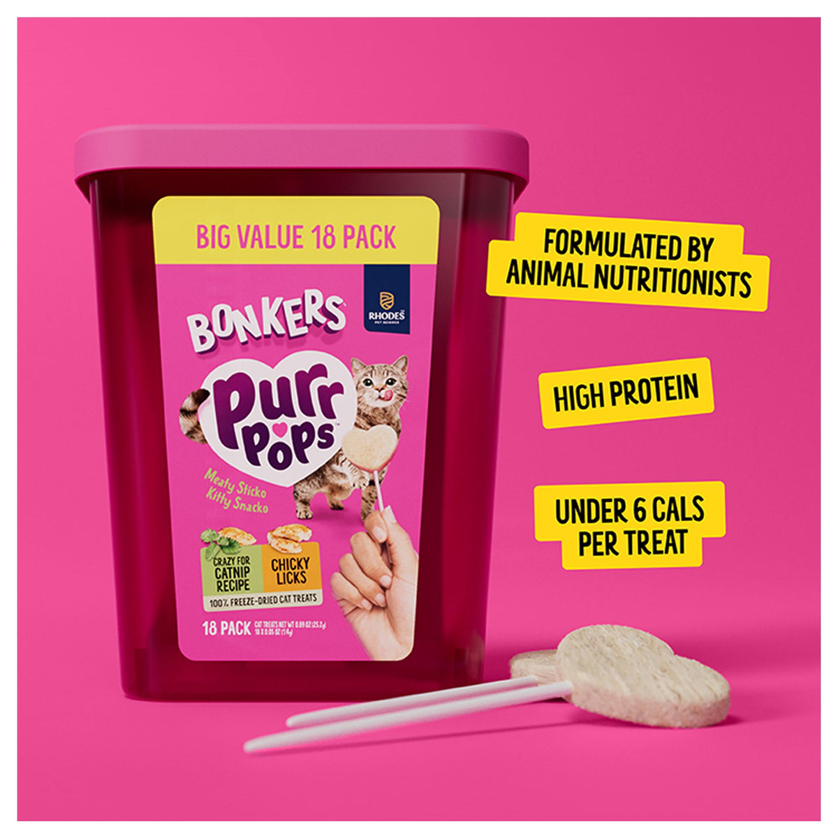 Bonkers Purr Pops Lickable Cat Treats - Variety Pack, Salmon & Tuna