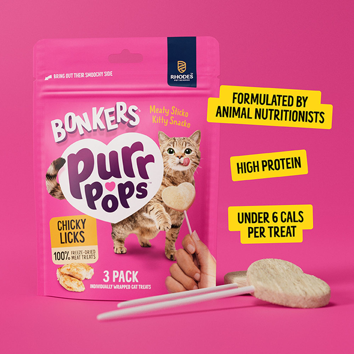 Bonkers™ Purr Pops™ Lickable Cat Treats - 4 Count