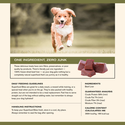 Badlands Ranch Superfood Bites Beef Liver for Dogs