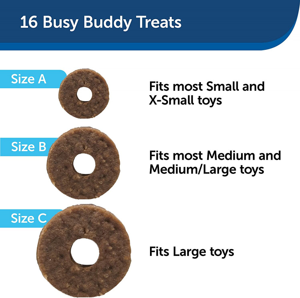 PetSafe Busy Buddy Natural Rawhide Peanut Butter Ring Treats Dog Toy Refill