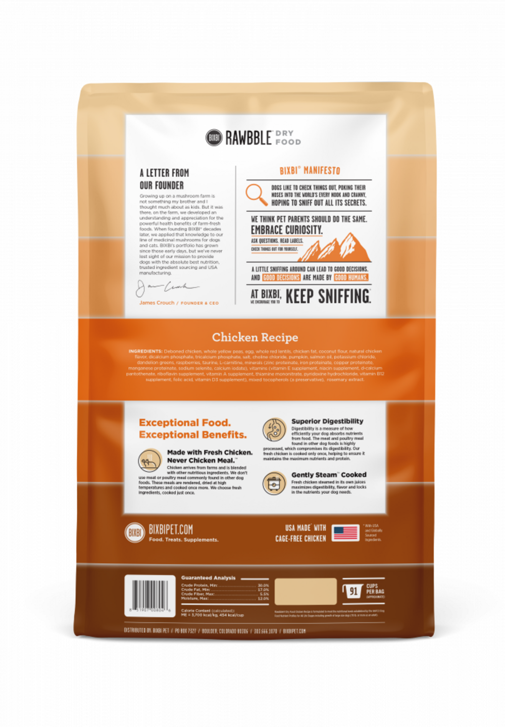 Bixbi Rawbble Kibble Grain Free Chicken Dog Food